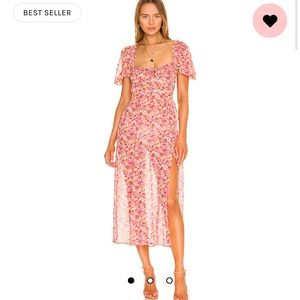 Felicia Midi Dress in Red